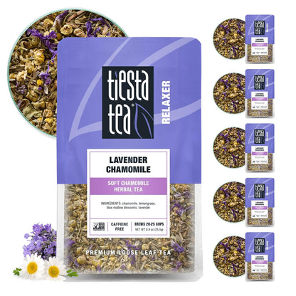 Tiesta Tea - Lavender Chamomile Herbal Tea, Loose Leaf, Calming Blend with Chamomile, Lavender, and Lemongrass, Caffeine-Free Herbal, Great for Hot or Iced, Resealable Pouch, 25 Cups, 0.9 Ounce