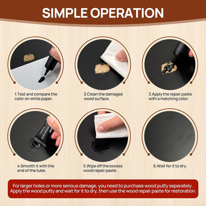 Boncart Wood Furniture Repair Kit, Wood Touch up Fillers | Repair Scratches, Cracks, Paint Chips, and Nail Holes on Furniture, Floors, Doors, Cabinets, and Tables (10 Colors)