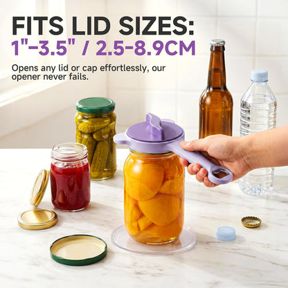 2026 Upgraded 4-in-1 Jar Opener - Adjustable Stainless Steel Lid Remover for Seniors & Arthritis Sufferers, Fits Kitchen Jars, Bottles & Cans Blue