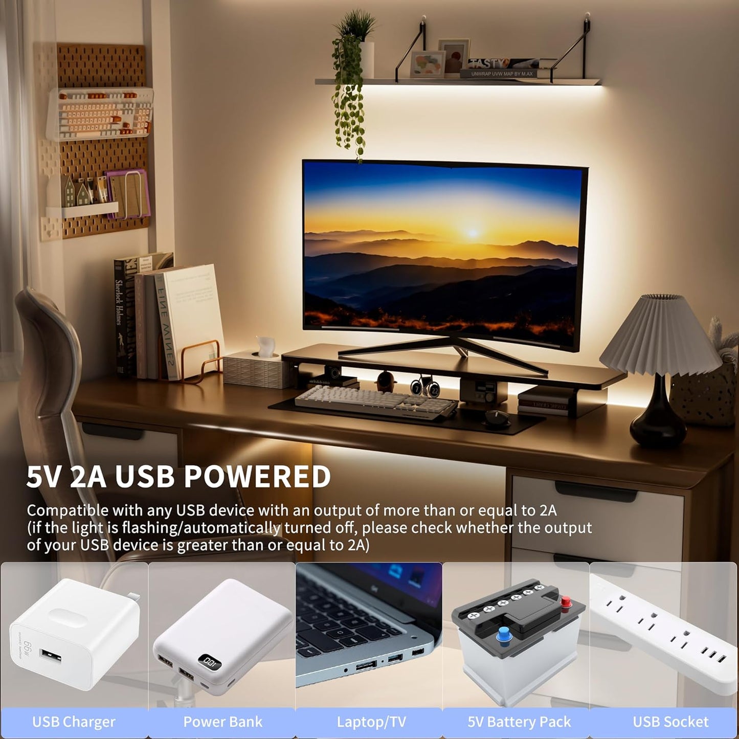 PAUTIX Dotless LED Lights,COB LED Strip Lights with Motion Sensor,5V USB Powered 2700K Warm White,Super Bright Dimmable Motion Activated,Bedroom,Cabinets,Kitchen,Stairs,Closet Indoor Lighting