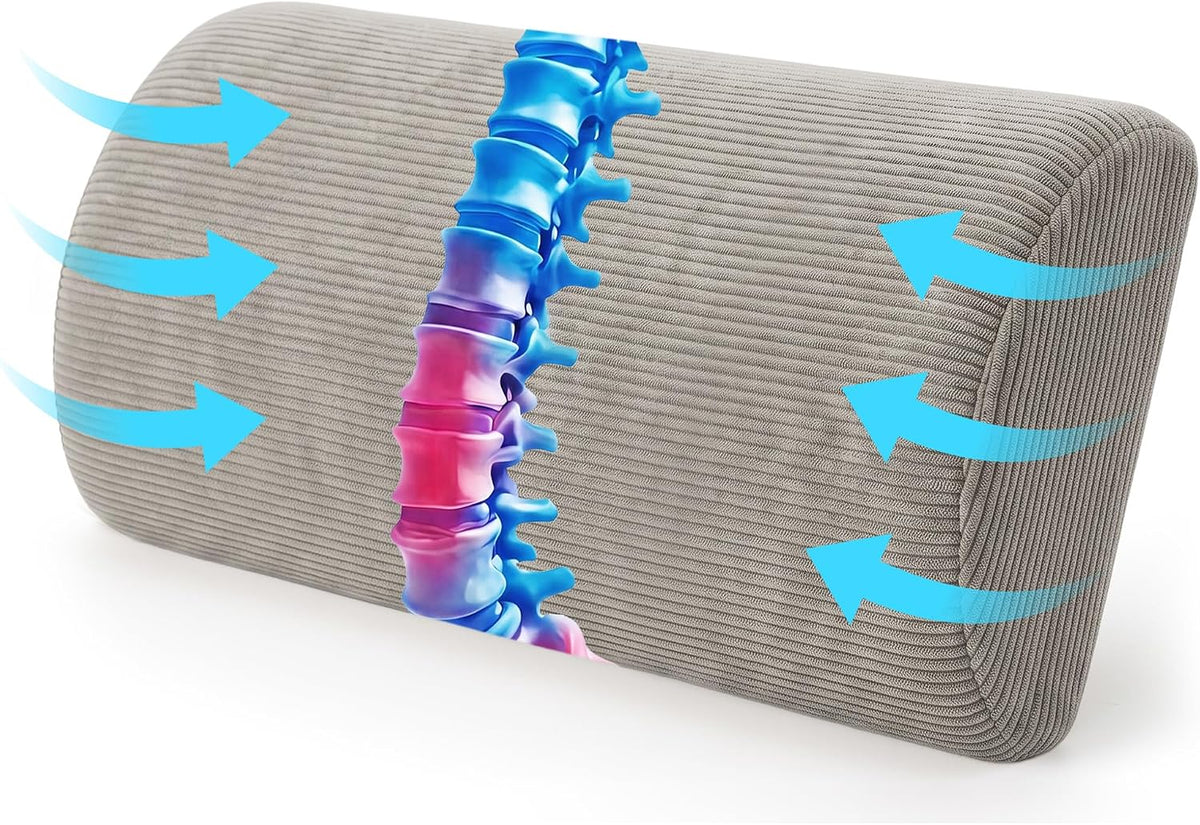 XIAIJIA Lumbar Support Pillow for Couch, Recliner Chair, Office, Gray