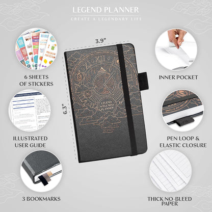 Legend Food Journal, Weight Loss & Meal Tracking Diary 5.8x8.3 Hot Pink