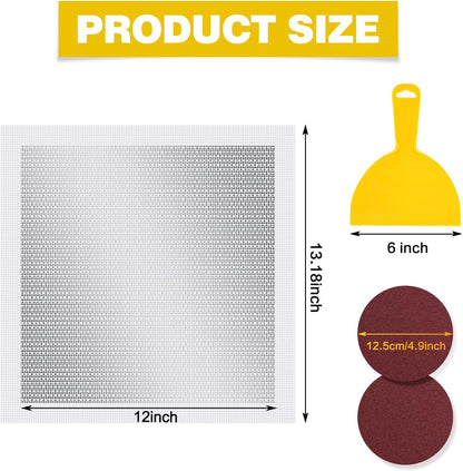 12 X 12 Inch Drywall Repair Kit, Wall Repair Patch Kits for Large Holes | Aluminum Self-Adhesive Mesh Drywall Repair Patch Suitable for Wall and Ceiling, Dry Wall Patch Kit with Scraper and Sandpaper
