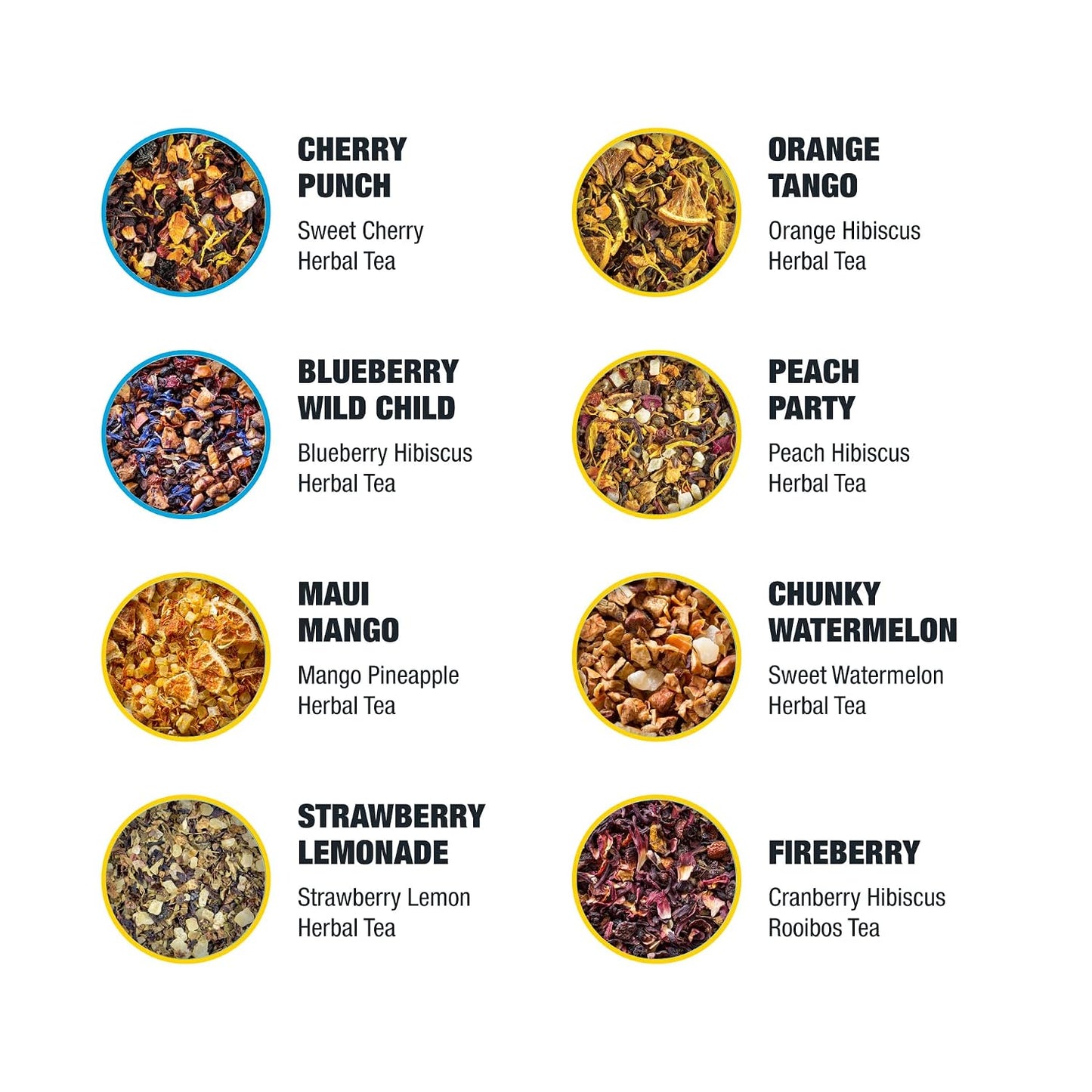 Tiesta Tea - Top 8 Favorites Sampler Set, Loose Leaf, Up to 80 Cups | High to No Caffeine, Hot & Iced, Tea Variety Pack with Green, Herbal, & Black, 8 Sample Pouches