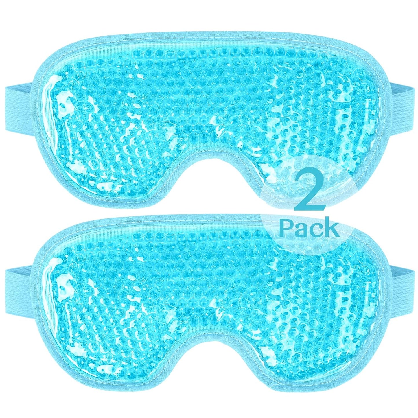 NEWGO Cooling Gel Eye Mask - Reusable Cold Pack for Puffy Eyes, Dark Circles, Migraine, Stress Relief - Purple With Soft Plush Backing