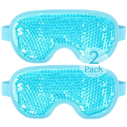NEWGO Cooling Gel Eye Mask - Reusable Cold Pack for Puffy Eyes, Dark Circles, Migraine, Stress Relief - Purple With Soft Plush Backing