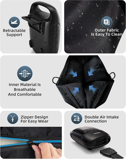YINGGG Upgraded Leg Compression Recovery System, Cordless Professional Full Leg Compression Massager Boots with Heat, Pro Sequential Compression Device for Circulation Warm-up and Fast Recovery-Medium