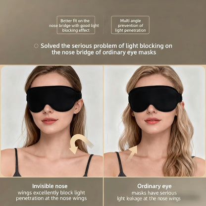 YA Ming 3D Eye Mask for Sleep with Nose Bridge, Adjustable Memory Foam Sleep Mask for Travel, Airplane Flight Essentials