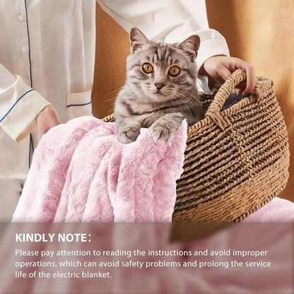 Homemate Heated Blanket Electric Heating Throw 50x60 Plush Faux Fur Sherpa