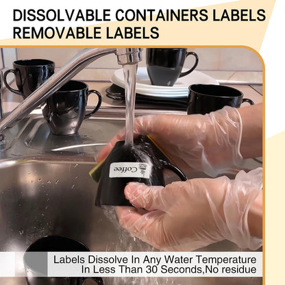 L LIKED 750 Dissolvable Food Stickers Custom 1" x 2-5/8" Inkjet 25 Sheets | Printable sheets for inkjet printers. Track shelf life & prep date. For kitchens, restaurants, food trucks, delis & fast food