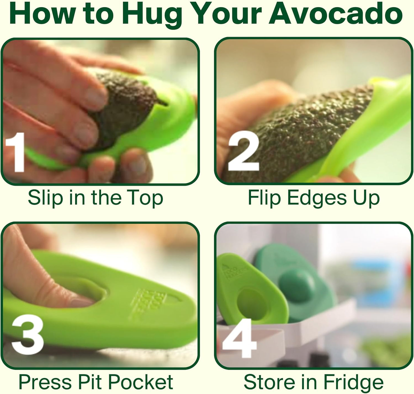 Food Huggers Avocado Hugger Single Pack - Keep Avocados Fresh with Patented Hug Design, BPA Free Food Grade Silicone Avocado Saver, Airtight Seal, Dishwasher Safe, Smart Storage Solution