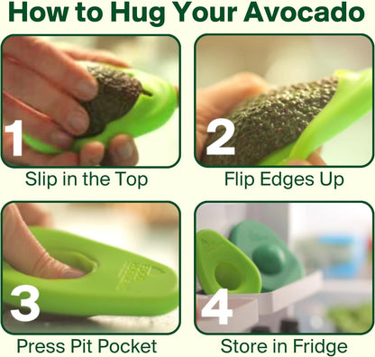 Food Huggers Avocado Hugger Single Pack - Keep Avocados Fresh with Patented Hug Design, BPA Free Food Grade Silicone Avocado Saver, Airtight Seal, Dishwasher Safe, Smart Storage Solution