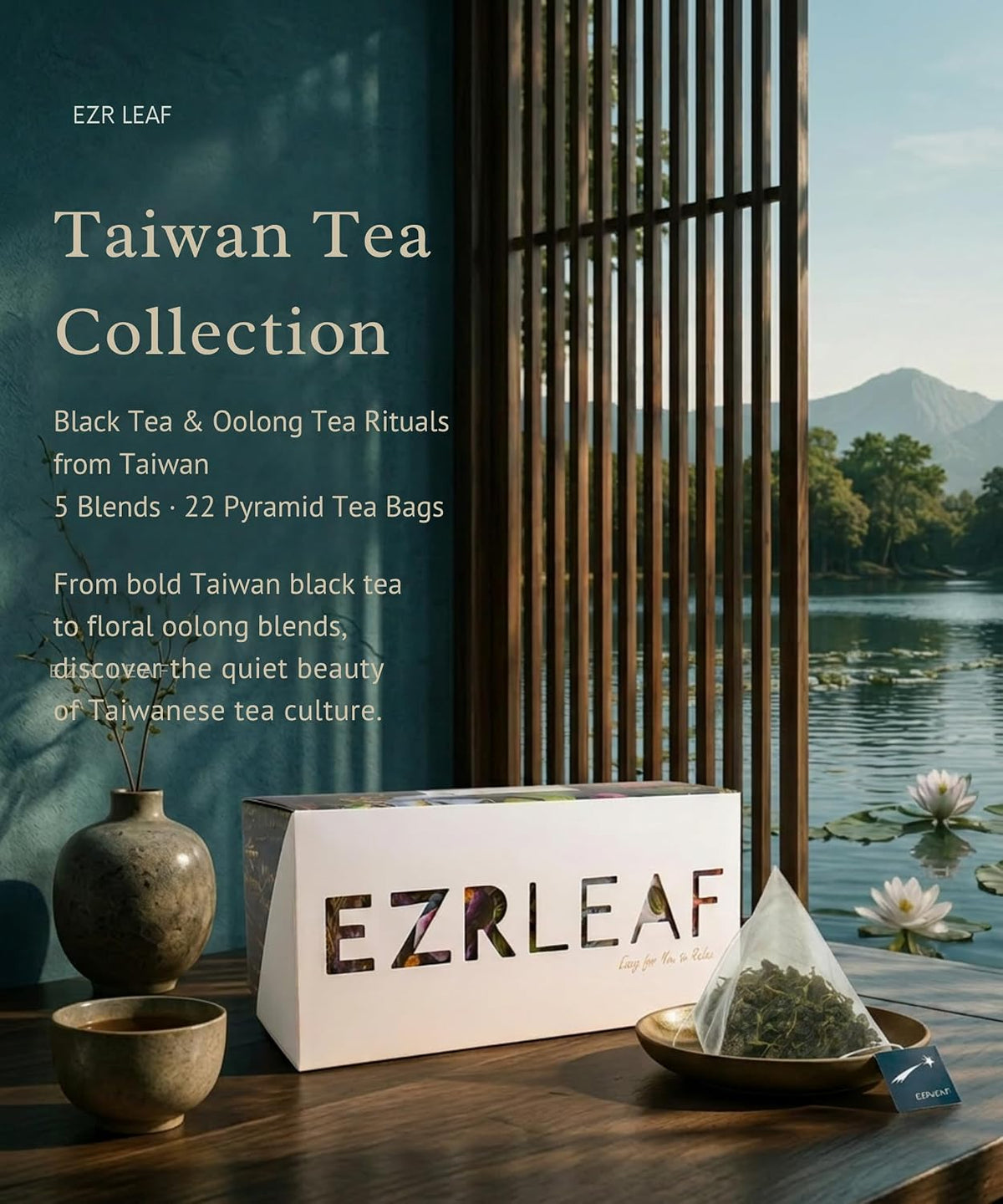 EZR LEAF Pura Herbal Tea Sampler - 22ct Caffeine-Free Tea Variety Gift Set