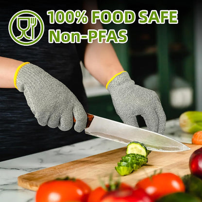Schwer 2 Pairs ANSI A7 Cut Resistant Gloves, Mandoline Glove for Kitchen, Breathable & Comfortable, Food Grade Cutting Gloves for Meat Cutting, Fish Processing, Carving, and Shelling, PR1509, M