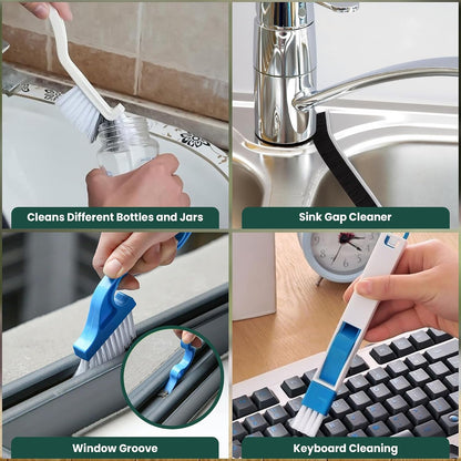 8 Pcs Crevice Cleaning Brush Set – Hard Bristle Cleaning Tools for Grout, Gaps & Narrow Spaces – Multi-Purpose Grout Brush, for Cleaning Bathroom, Shower, Window Tracks, Kitchen | Multi-Purpose Grout Brush for Bathroom, Shower, Window Tracks & Kitchen