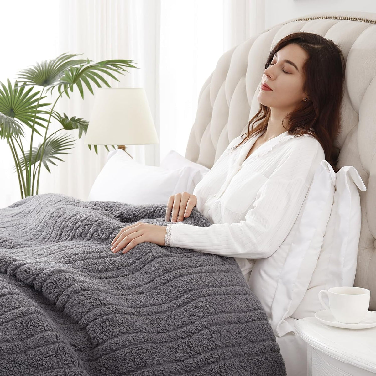 Westinghouse Electric Blanket Heated Throw, 6 Heat Settings, Grey