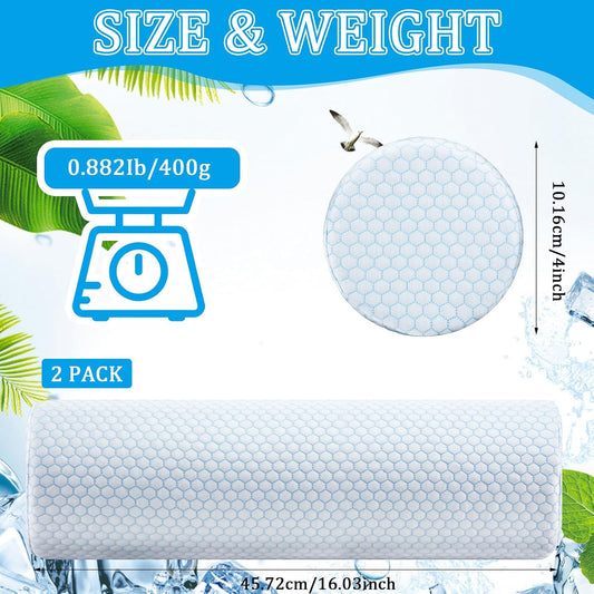 Novabright 2 Pcs Cooling Cervical Neck Roll Pillow for Sleeping Memory Foam
