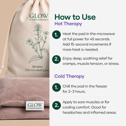 Microwavable Heating Pad for Hot/Cold Therapy By Glow by Hormone University