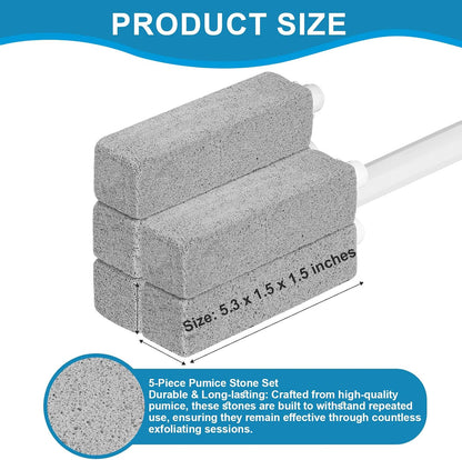 3 Packs Pumice Cleaning Stone with Extra Long Handle, Pumice Stone for Toilet Bowl Clean for Cleaning Toilets, Bathtubs, Grills, Swimming Pools, Sinks