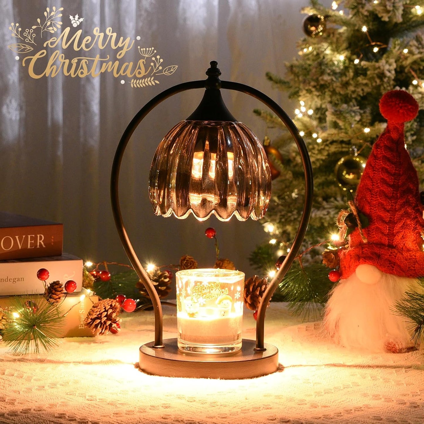 GOODBUY Candle Warmer Lamp with Timer Dimmable: Electric Candle Warmer Birthday Gifts for Women Mom - Candle Lamp Warmer House Warming Gifts New Home Decor - Wax Warmer for Jar Candles with 2 Bulbs