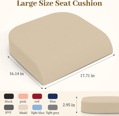 TranquilRelax Memory Foam Seat Cushion for Office Chair, 3-Inch, Black | Medium-firm Support for Long Sitting, Washable Mesh Cover, Non-slip Base, Perfect for Car Seats & Short Drivers