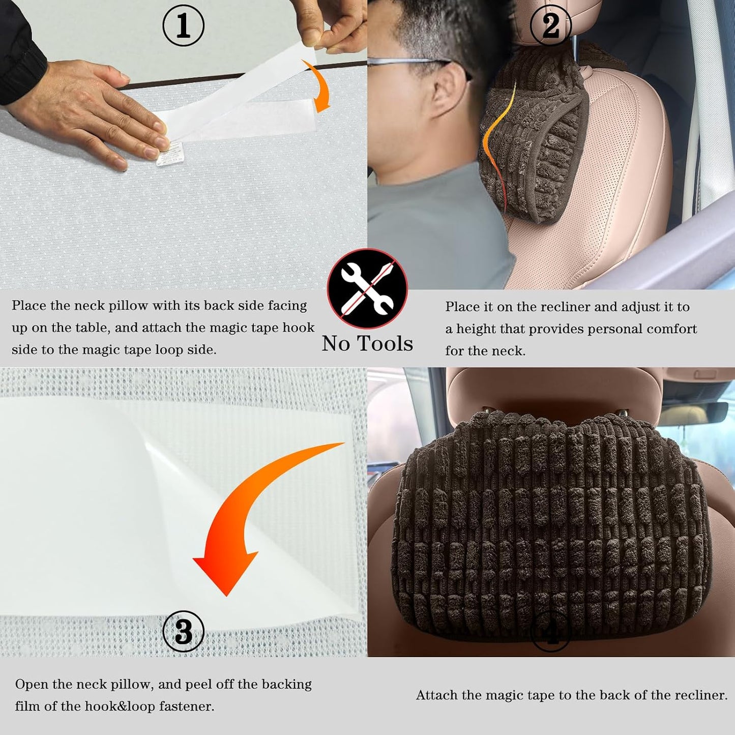 Memory Foam Recliner Neck Pillow. | Breathable pressure relieving ergonomic cushion fits car, sofa, office chair, recliner. Gray,17"W×2.7"D.
