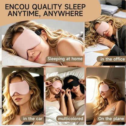 3D Blackout Sleep Mask, Memory Foam Eye Cover for Travel | Zero pressure 3D contoured design with adjustable strap. Perfect for side sleepers, travel, and lash extensions.