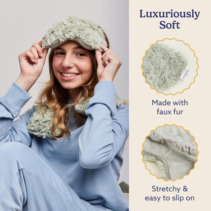 warmies Microwavable Eye Mask for Warmth & Comfort - Heating & Cooling Compress for Calming Relaxation - Weighted & Heated Eye Mask with Scented Lavender for Sleeping - Snowy