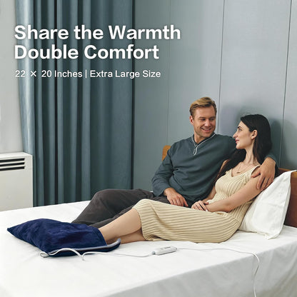WarmMist Heated Foot Warmers, 22"×20" Electric Foot Heating Pad, Ultra Soft