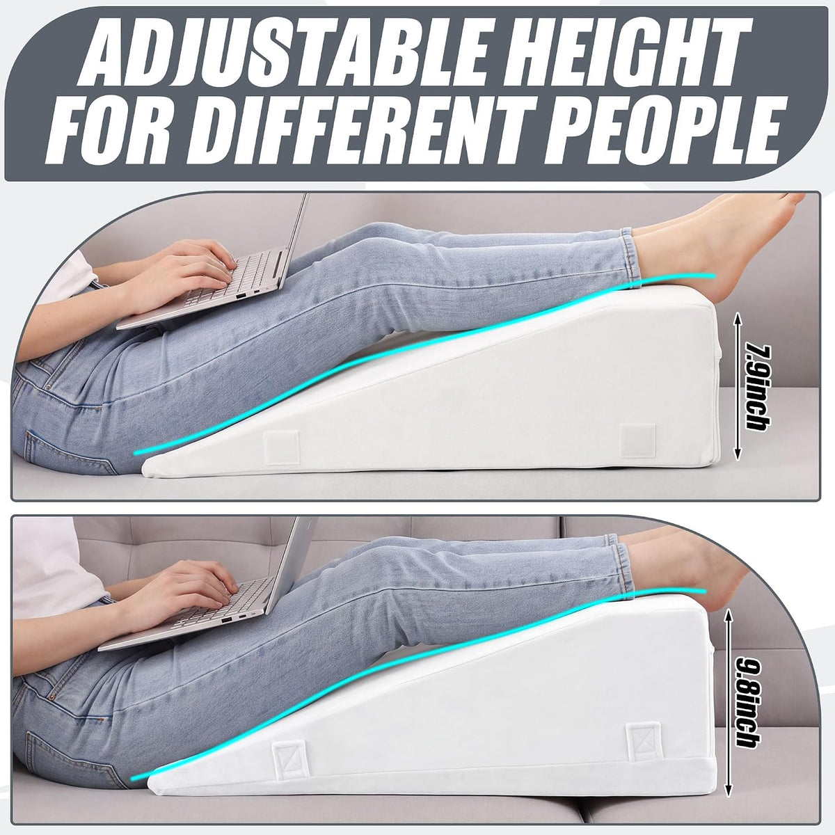 ROYALAY Leg Elevation Pillows for After Surgery, Adjustable Height Knee Surgery Recovery Equipment, Knee Replacement Recovery Aids for Hip Ankle Pain Relief Patent Pending