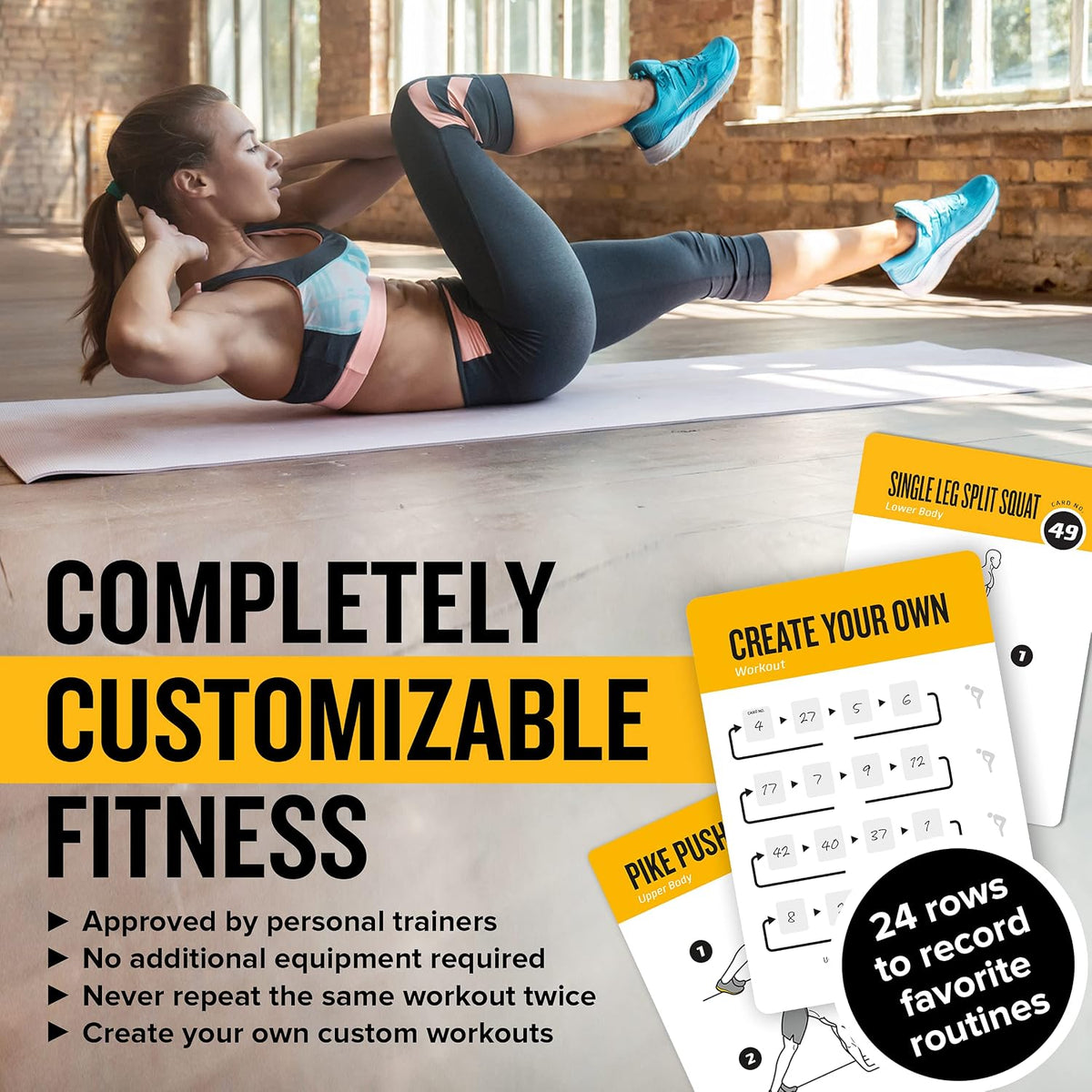 NewMe Fitness Pilates Workout Cards, Fitness Deck for Women and Men