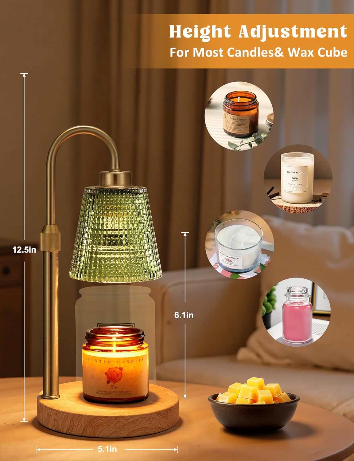 Candle Warmer Lamp with Timer Home Decor Birthday Gifts for Women