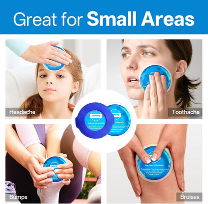 samply Small Gel Ice Packs, 5 Mini Reusable Cold Packs with 2 Covers