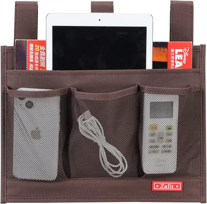 Zafit Hanging Bedside Caddy, Bedside Storage Organizer for Magazine, Phone, Remote control (Classic4 Pockets-Black)