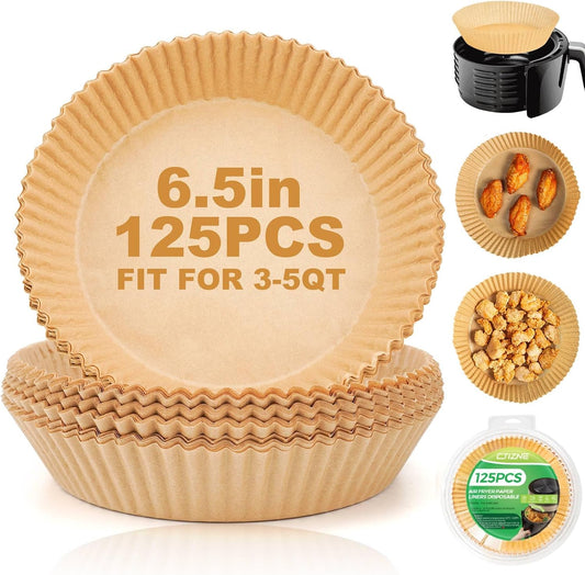 Air Fryer Liners Disposable, 100Pcs 8" Square Air Fryer Paper for 5-8 QT | Waterproof and Oilproof for Easy Cleanup, Unbleached Non-Stick Parchment Paper for 5-8 QT Air Fryer, Baking, Microwave, Oven