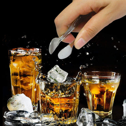 3PCS Mini Serving Tongs, 4Inch Rose Stainless Steel Sugar Cube Tongs, Sliver Small Ice Tong for Tea and Coffee Party, Appetizers, Desserts by Sunenlyst (Silver)