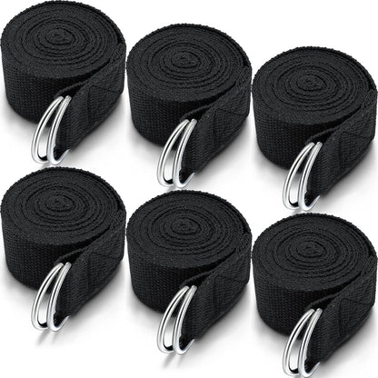 6 Pcs Yoga Strap for Stretching 8 ft Yoga Exercise Adjustable Straps Bands with Safe D Ring Buckle for Pilates, Gym Workouts, Fitness, Physical Exercise, Dance, Improve Flexibility