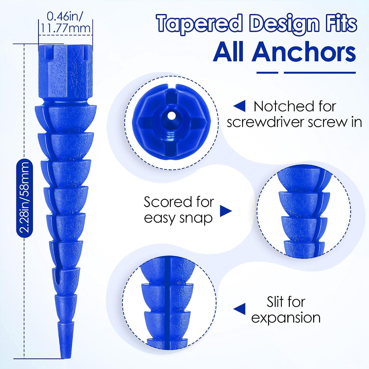 10 Pcs Wood Anchor, Fix Stripped Wood Screw Holes, Red | Fits Screws Sizes #2 to #16, Repairs Stripped Screw Holes, For Door Hinges, Cabinets and Furniture, Easy to Install