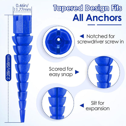 10 Pcs Wood Anchor, Fix Stripped Wood Screw Holes, Red | Fits Screws Sizes #2 to #16, Repairs Stripped Screw Holes, For Door Hinges, Cabinets and Furniture, Easy to Install
