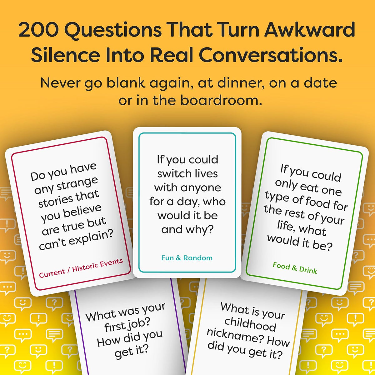 200 Fun Icebreaker Cards, Easy Small Talk Conversation Starters for Adults