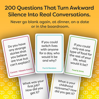 200 Fun Icebreaker Cards, Easy Small Talk Conversation Starters for Adults