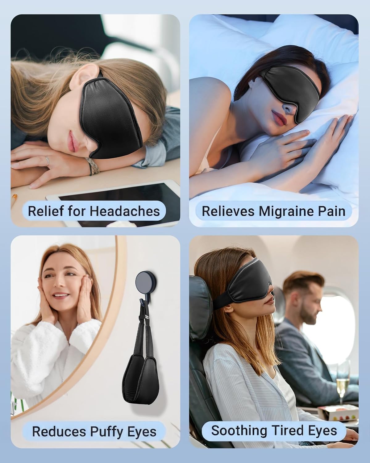 Cooling Eye Mask for Puffy Eyes: Fsa Eligible Items Hsa, Face Ice Eye Pack for Migraine After Surgery Relief - Reusable Cold Compress for Headaches Puffiness - Comfortable Weighted Fit Gel Sleep Mask