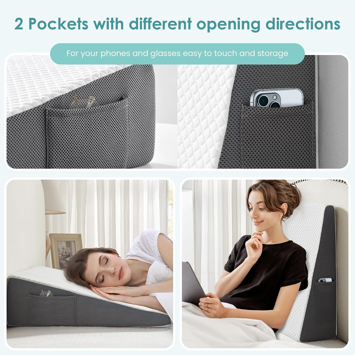 Cozymaker 10-inch Adjustable Leg Elevation Pillows for Swelling Pain Relief