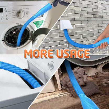 PetOde Dryer Vent Cleaner Kit – Dryer Vent Vacuum Hose Attachment Blue | Dryer Vent Cleaning Hose Reach Deep Inside Vents - Remove Hidden Lint, Speed Drying & Reduce Fire Risk