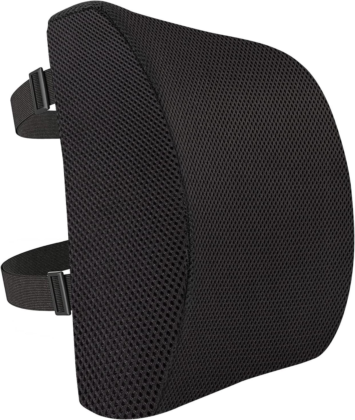 Amazon Basics Comfortable Seat Cushion & Lumbar Support for Office Chairs, Gel Enhanced Memory Foam, Non-Slip, Cooling, Portable, Pack of 2, Rectangular, Black