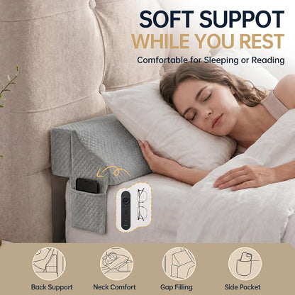 Bed Wedge Gap Filler, Wedge Pillow for Headboard Gap, King Size