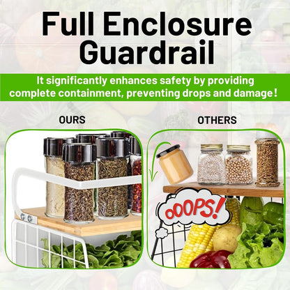 Ofiray-home Magnetic Shelf for Fridge with Wood Lid, Fruit Potato and Onion Storage Bins, Pantry Organizers & Storage, Large Container Magnetic Spice Rack for Refrigerator, Kitchen Counter, Cabinet
