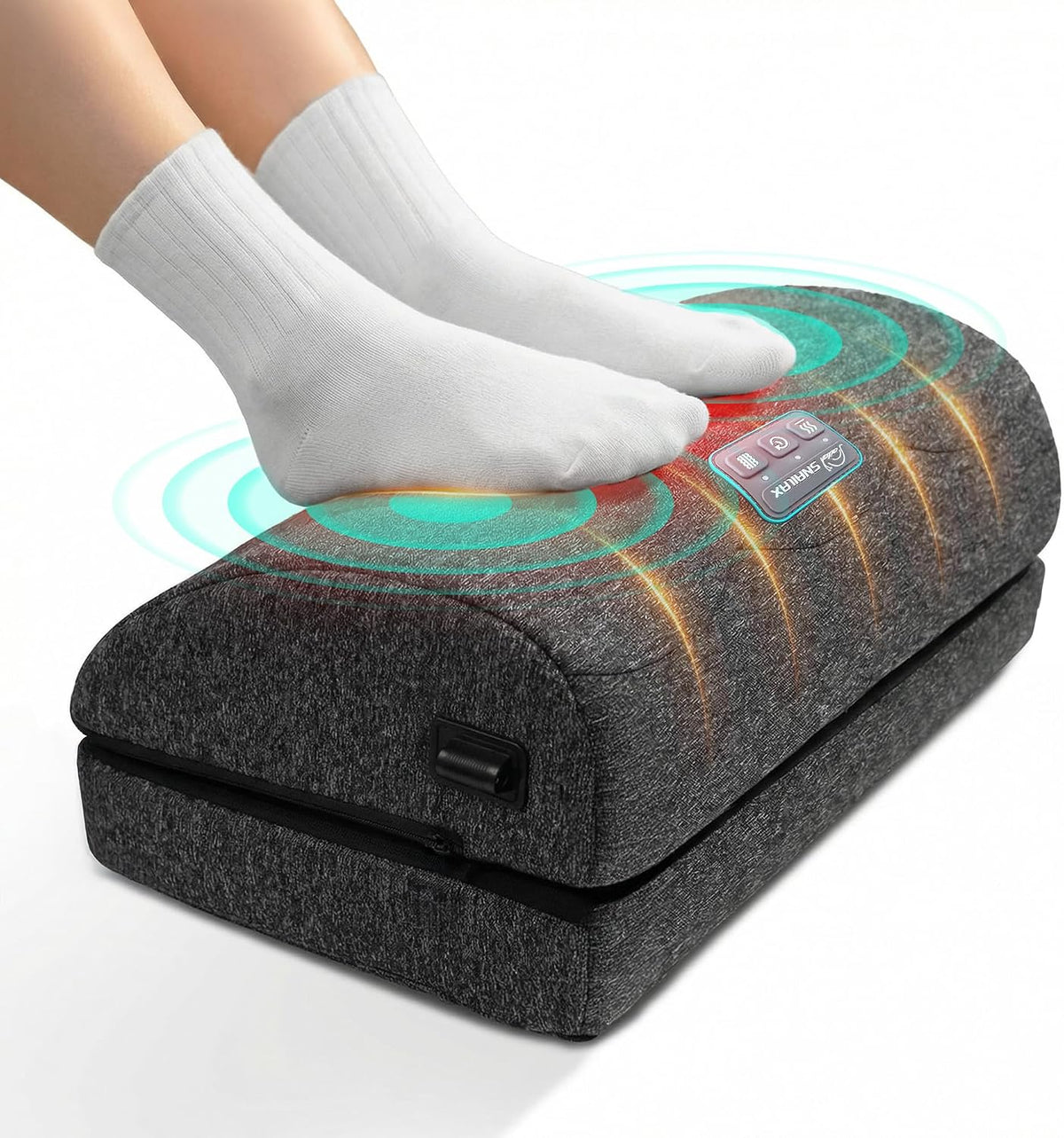 Snailax Heated Foot Rest Under Desk, Adjustable Height Foot Stool with Heat