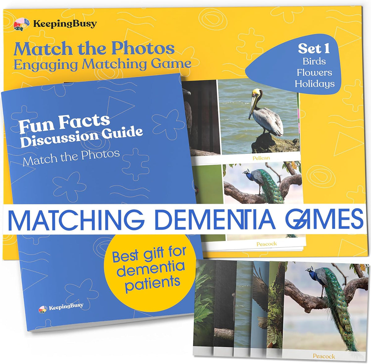 Keeping Busy Expressions Set 1 Dementia Activities for Seniors | Alzheimer Products for Elderly Patients | Fun Memory Game Toy & Cognitive Brain Puzzle for Senior Citizens w/Memory Loss or Alzheimers