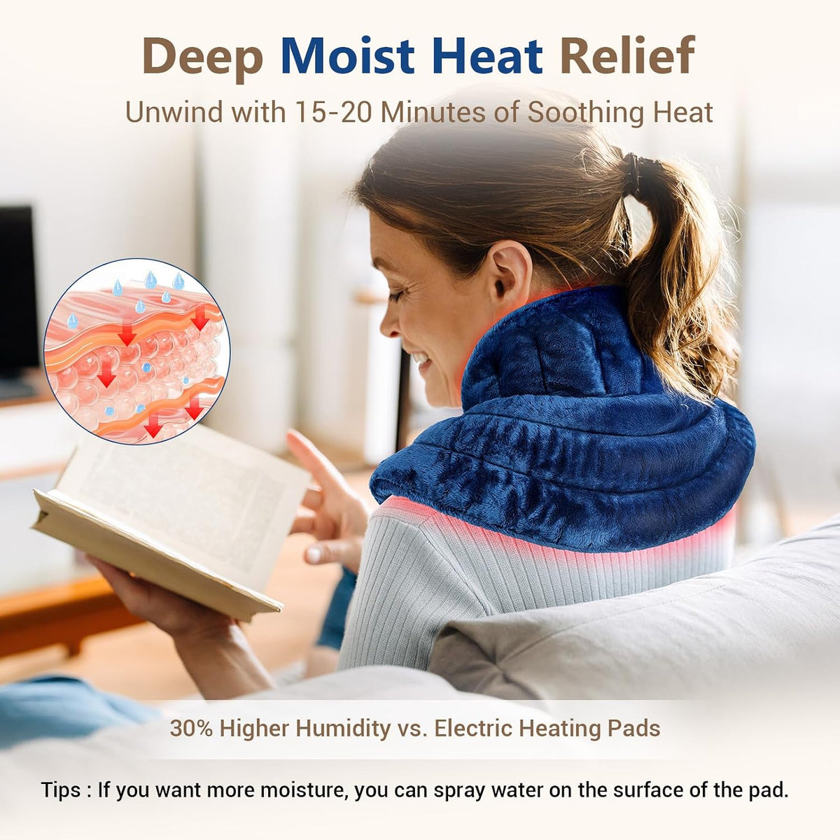 Comfytemp Microwavable Heating Pad for Neck and Shoulders, Weighted Wrap